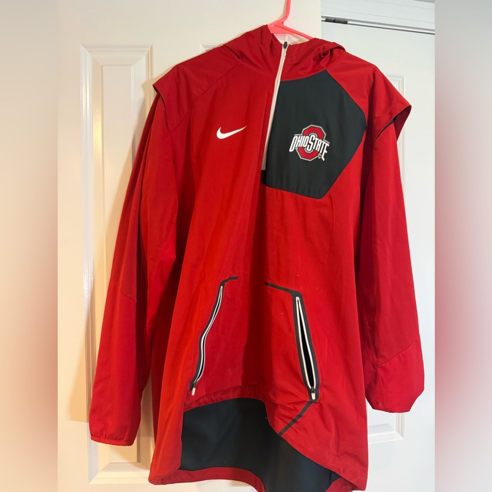 Nike Red and Black Hooded Windbreaker Jacket